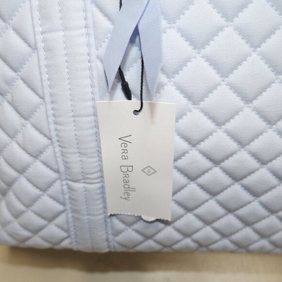 Vera Bradley Vera Tote Quilted Handbag Weekender Morning Glory Blue Travel NWT - Picture 9 of 10